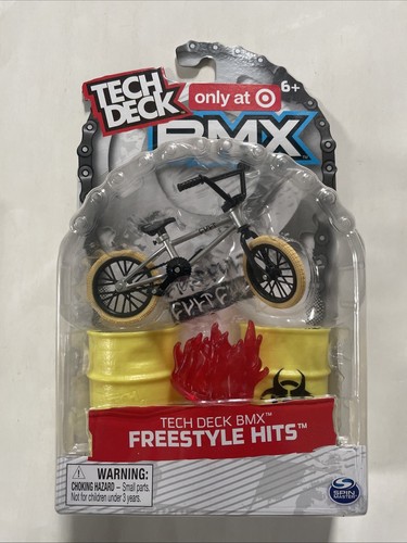 Tech Deck BMX Freestyle Hits CULT Silver/Black Finger Bike w/ Barrels (READ!)