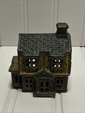 c. 1910-1934 A.C. Williams  "Colonial House (w/ Porch)" Cast Iron Bank*