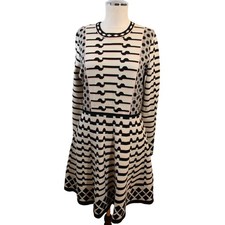 Eliza J. Dress Large Stripe Long Sleeve Stretchy Flaws (315)