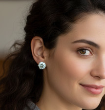 2 Ct Certified White Diamond Solitaire Studs Great Shine and Dazzle, Terrifs Fre