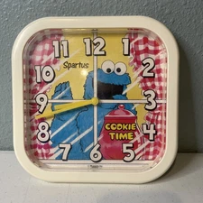 Rare Vintage Cookie Monster Sesame Street Novelty Wall Clock Spartus 1988