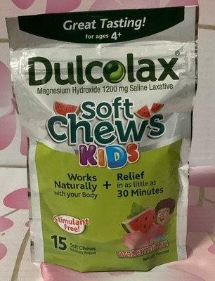   Dulcolax 15 Soft Chews Kids Saline Laxative Watermelon stimulant free 08/25
