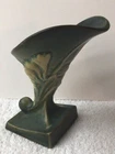 Vintage Roseville Pottery Freesia Cornucopia Green 197-6
