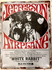 FREE SHIPPING! BUY or make OFFER B4 it’s SOLD! Jefferson airplane 12x16 TIN SIGN
