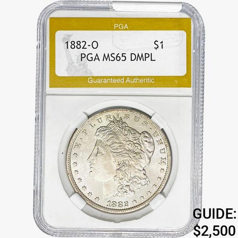 1882 O Morgan Silver Dollar - PGA Graded Coin - DMPL - Deep Mirror Proof Like