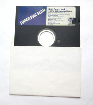 Super Pac-Man - PC / IBM Tandy Computer Video Game Floppy Disk PACMAN XT/286/386