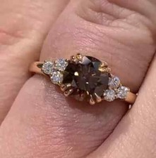 2Ct Round Cut Lab Created Chocolate Diamond Wedding Ring 14K Rose Gold Plated