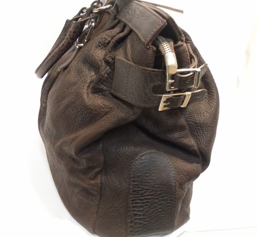 Italian Leather Purse by Secchiari Large Chocolate Brown w/Locket "Liss" Style - Picture 2 of 12