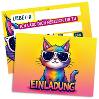 8Er Einladungskarten Kindergeburtstag MäDchen Katze Einladungskarten Kinder #24