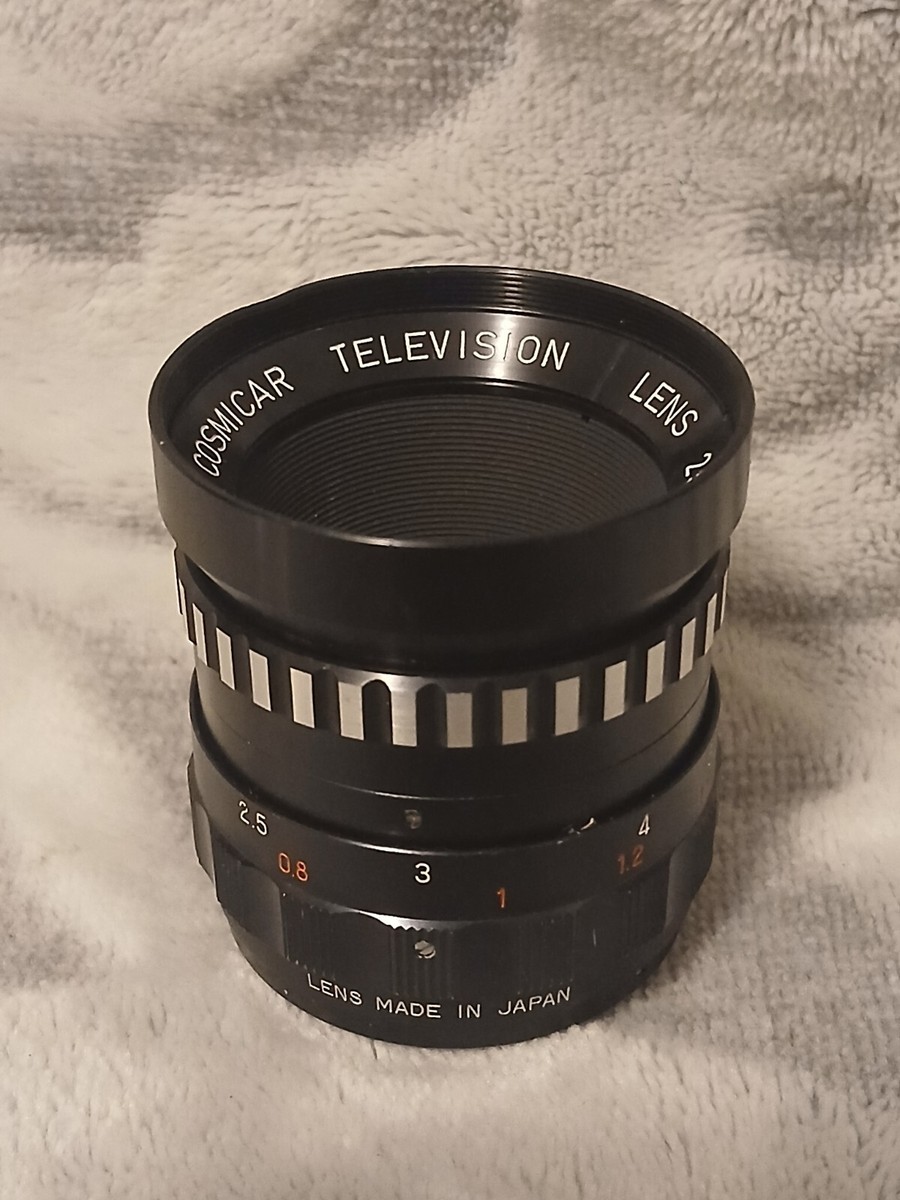 Cosmicar 25 mm 1:1.8, Television TV Lens c-mount as photo, sn:set C