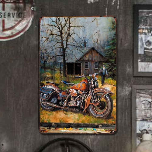 vintage motorcycle painting