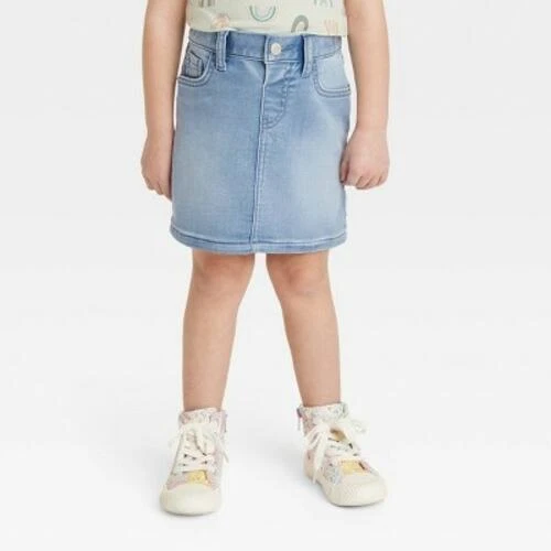 Toddler Girls Denim Skirt Cat Jack Light Blue 18M