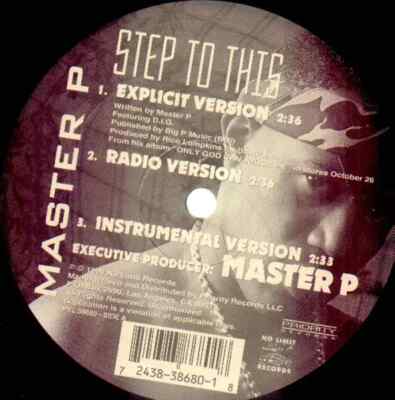 Master P Step To This Vinyl Single 12inch No Limit Rec