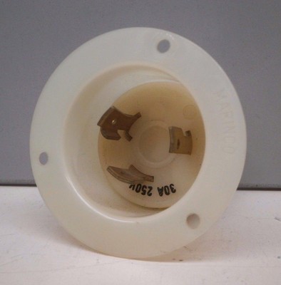 Marinco 306FI Twist-Lock Locking Flanged Inlet Plug 30A 250V 2P 3W L6-30