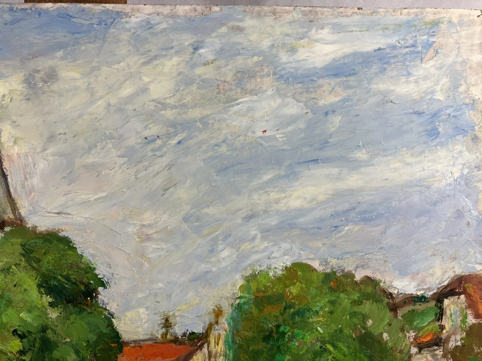 Georges PACOUIL (1903-1997) Catalan Neuilly-Sur-Seine Paysage Vue d'un Village - Photo 4/4