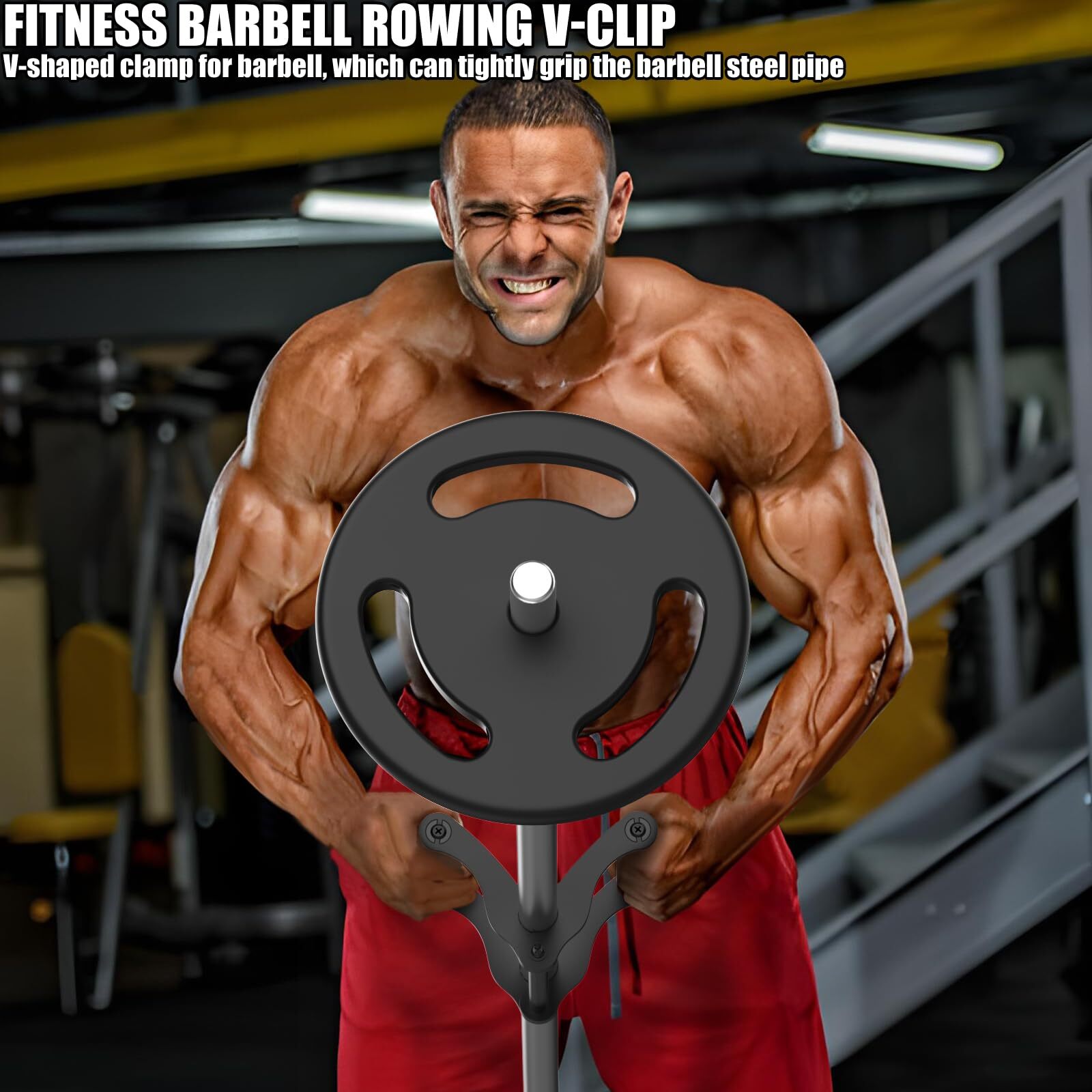 V Bar Landmine Handle Attachment for Barbell Bar Solid Multi-Grip T-Bar Row H...