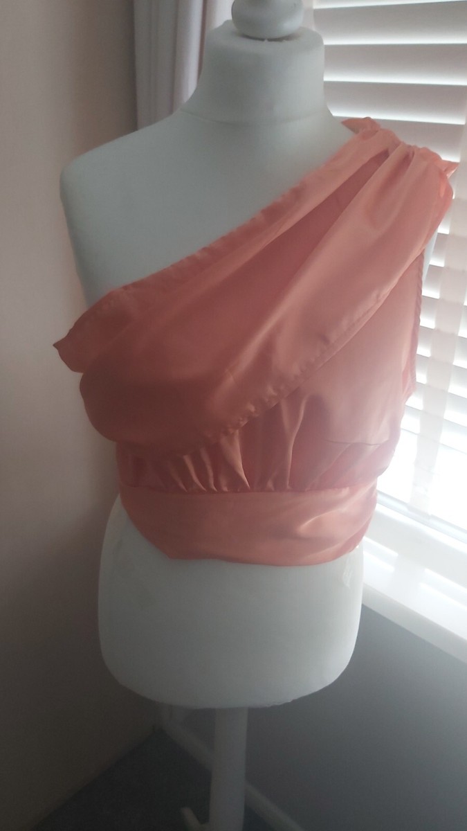 I Saw It First Coral Orange one shoulder crop top 14 or 12? UK