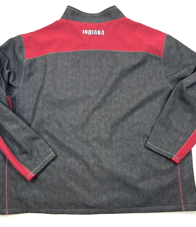 Colosseum Indiana Hoosiers Softshell Jacket Men's 6XL Full Zip Gray Red IU - Image 4 of 4