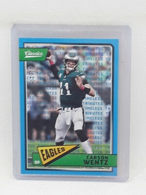 Carson Wentz 2018 Panini Classics TIMELESS TRIBUTES BLUE /10 Philadelphia Eagles