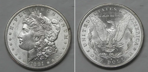 X6109  1881-S Morgan Dollar, Choice BU Semi Prooflike