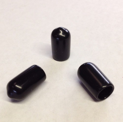7/16 Black Round Tubing Pipe End Cover Cap PVC Vinyl Flexible Rubber Tube Plug