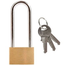 60mm Brass Padlock Long Shackle Shed Gate Bike Lock Pad Lock Heavy Duty
