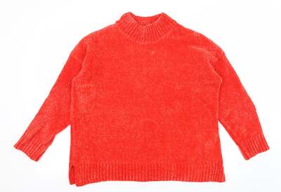 F&F Damenpullover rot hochgeschlossen Polyestermischung Größe 14