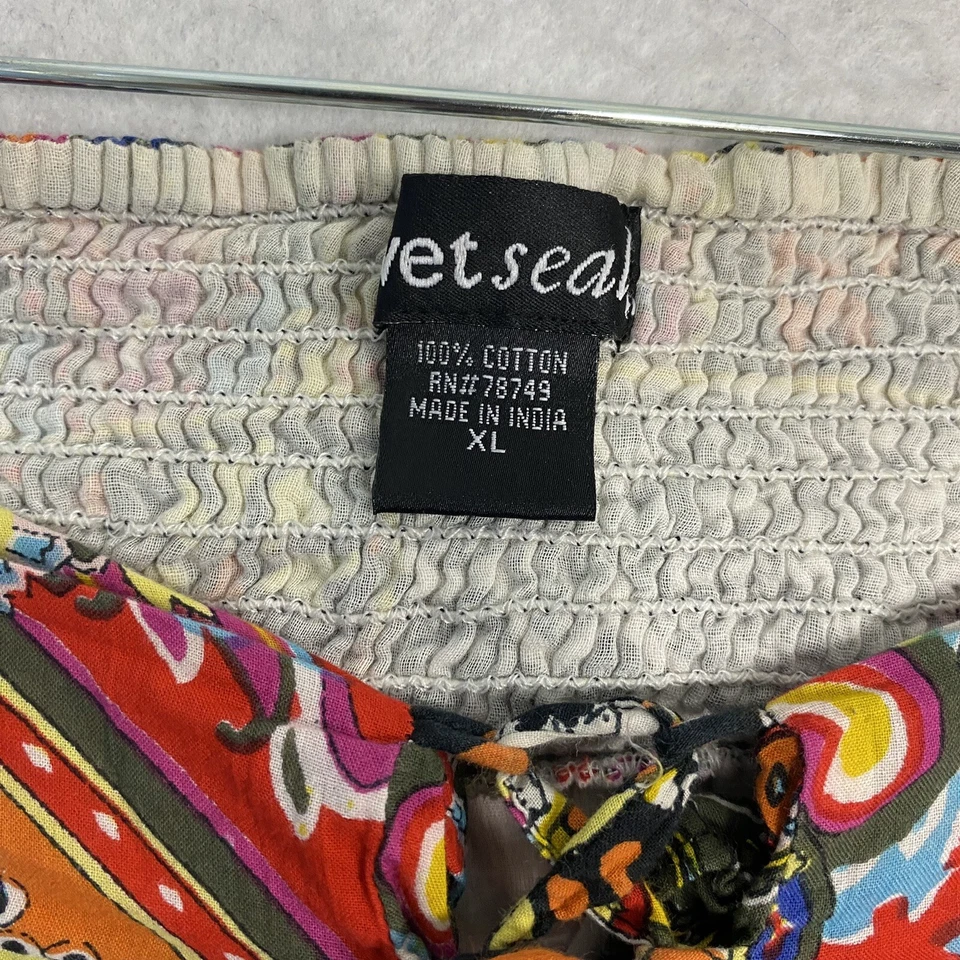 VTG 90s patchwork hippie maxi skirt multicolor boho XL 30 WET SEAL Juniors - Image 2 of 4