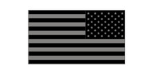 4" us flag 50 star flag subdued gray reversed bumper sticker decal usa made