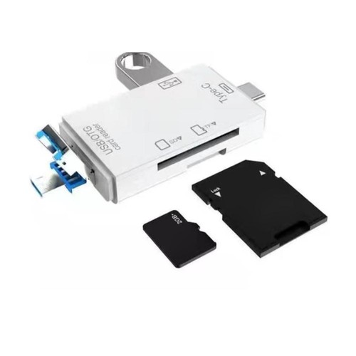 6 in 1 OTG USB 3.0 Type-C Card Reader for Secure Digital/TF Cards (White) - Bild 7 von 8