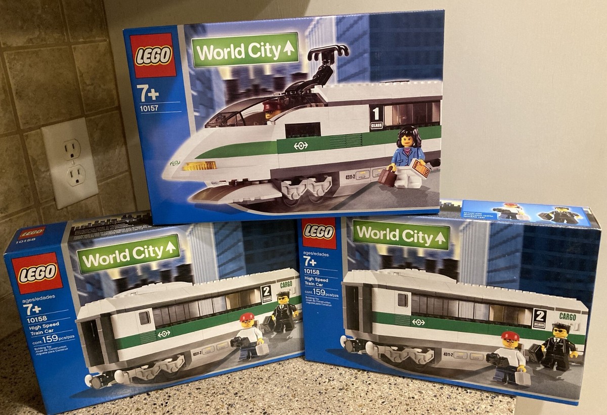 LEGO (1) 10157 (2) 10158 9V Electric High Speed Train -2004 NEW  Sealed