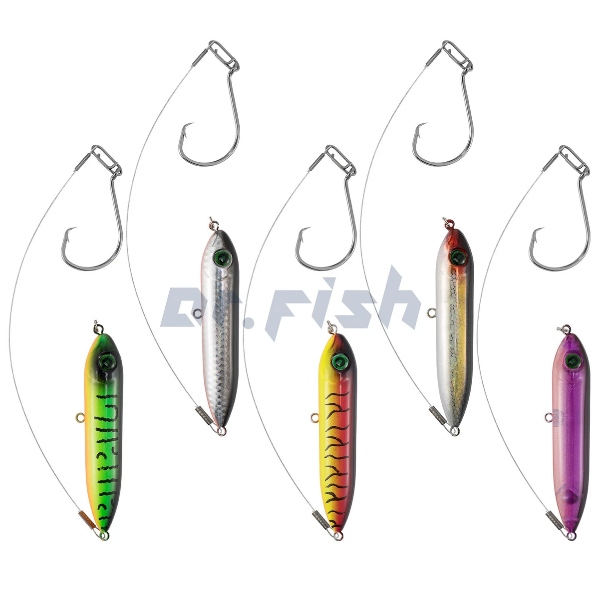 5Pcs Catfish Float Rig Ratting Line Float Lure 4in Hard Bait 8/0 Circle  Hook US