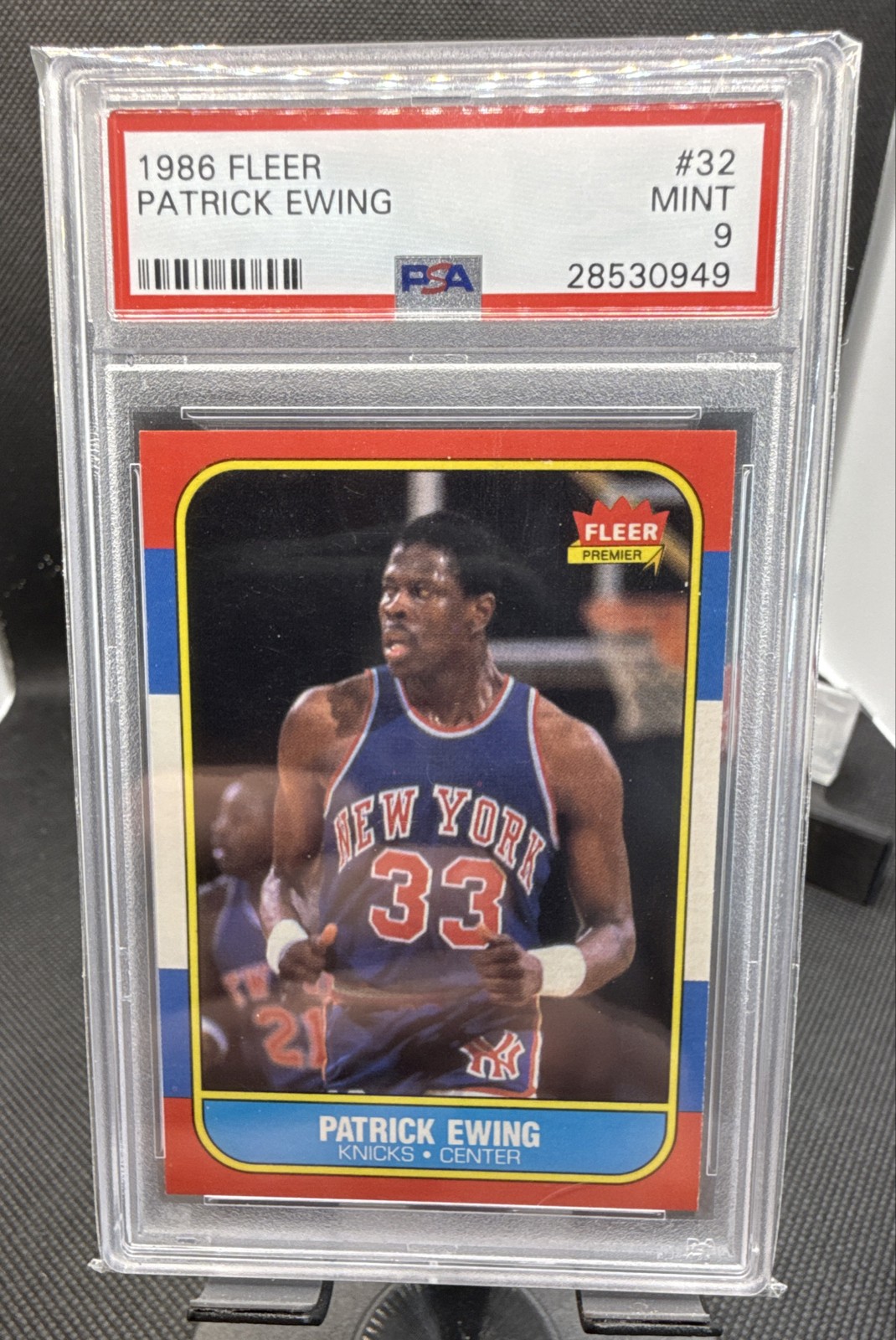 1986-87 Fleer - Patrick Ewing #32 (RC) PSA 9