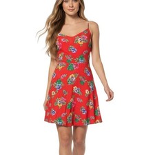 Old Navy Dress Womens 2XL Red Floral Cami Summer Sleeveless Midi Vacation Boho