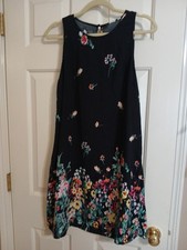 Emery Rose Women's SZ L Sleeveless Black Floral Dress 100% Rayon