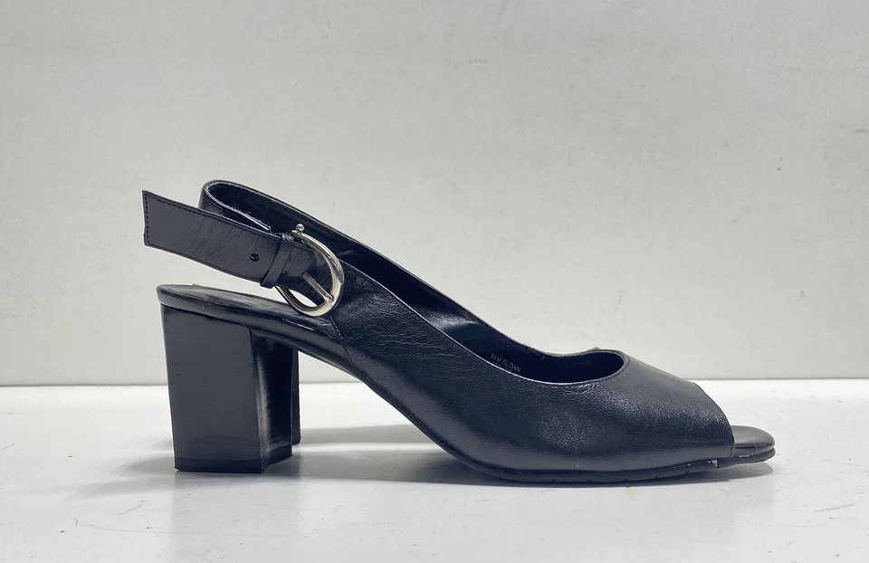 Coach And Four Sloan para mujer con hebilla de cuero negro talla 8,5 Foto 3 de 4