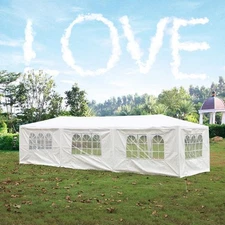 10'x30 Canopy Tent Gazebo Wedding Party Tent Heavy Duty 5 Removable Walls White