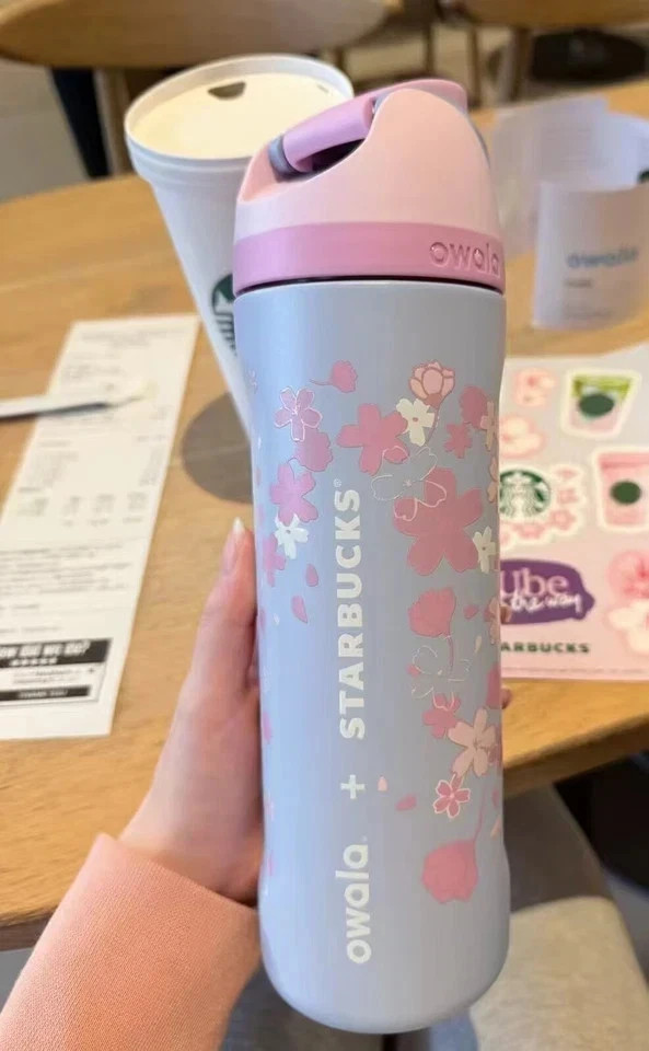 New Starbucks X Owala 2026 Sakura Limited Insulated Water Bottle