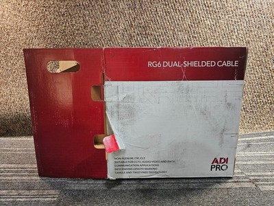 ADI PRO RN-7002101 1000FT RG6 Dual-Shielded Cable 18AWG Copper-Clad White