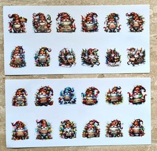 Rub on transfer stickers 12 stickers per set different Santas
