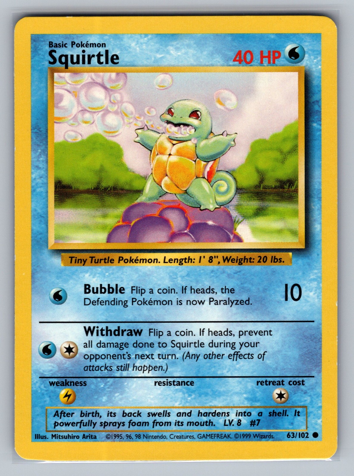 Squirtle Base Set #063/102 Common Pokemon Card