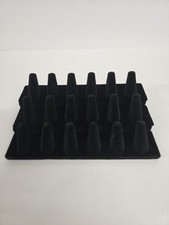 Black Velvet 18-Ring Finger Jewelry Display Finger Shaped Showcase Holder