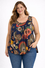 Women's Cami summer  Vest 2026 Front Rouched Sleeveless New Prints  Plus Sizes