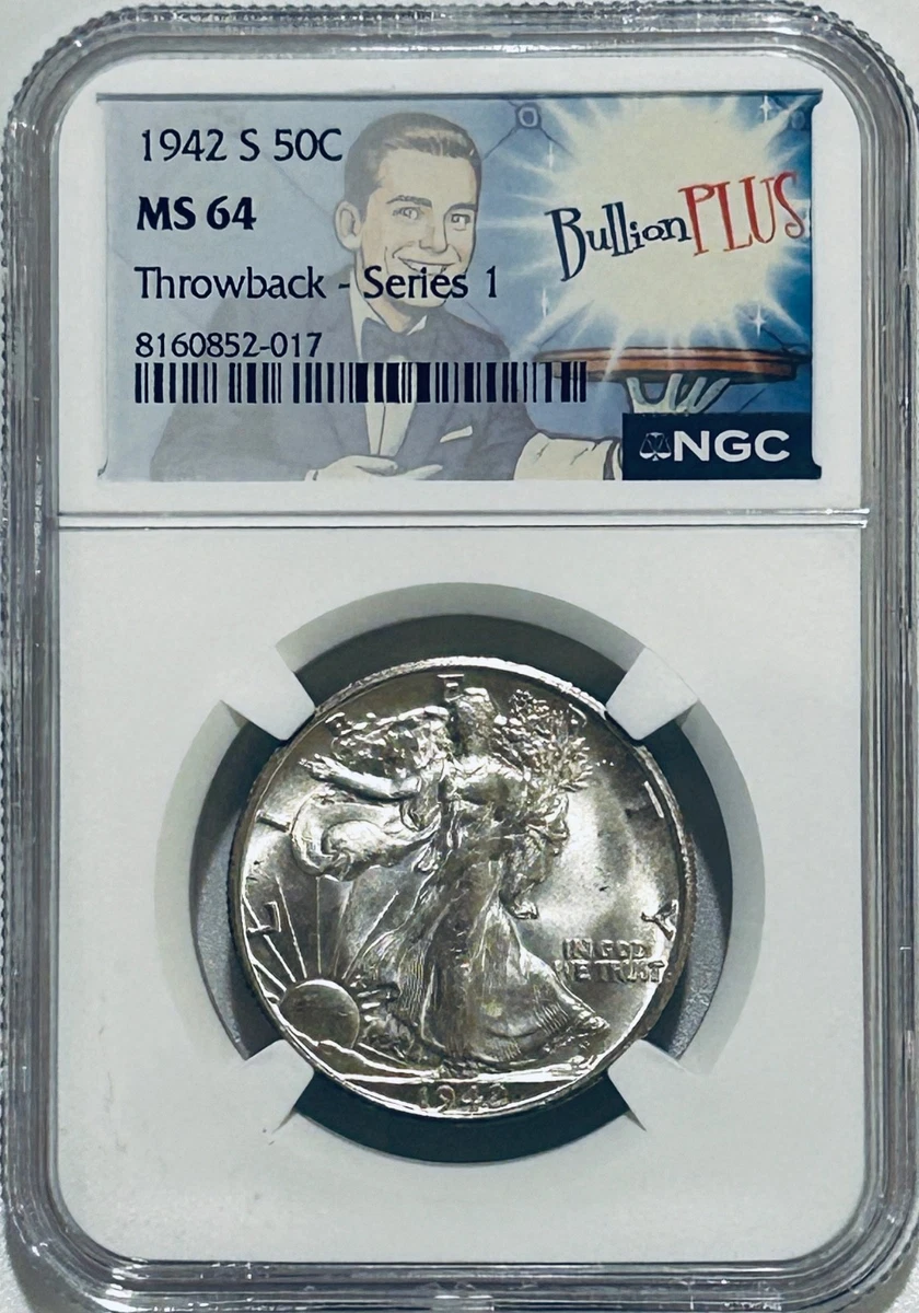 ネパール 50P VS1999 (1942) PCGS MS64 銀貨 古銭 1942 Year Grade MS 64 Liberty Walking Half Dollars (1916-1947) for