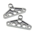 2x Lego Technic Lift Arm Triangle Brick Old Light Grey Type1 8479 8457 8464 2905