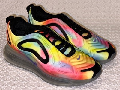 NIKE Air Max 720 Tie Dye Yellow Black Blue Green Lifestyle Shoes NEW Mens Sz 9