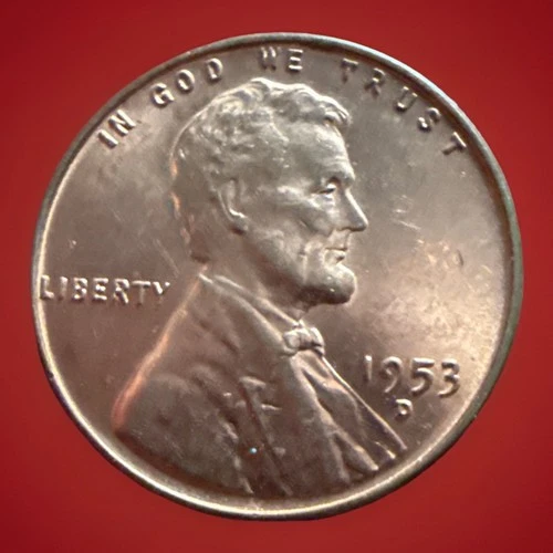 1953-D Actual Coin Gem BU Red From OBW US Lincoln Wheat Cent Penny Fast S&H 1507