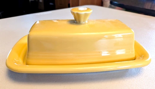 Fiestaware Sunflower Yellow Extra Large Covered Butter Dish & Lid