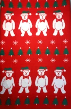 Vuteks Blanket Vintage Reversible Bear Christmas 55x80 Crown Crafts Yugoslavia