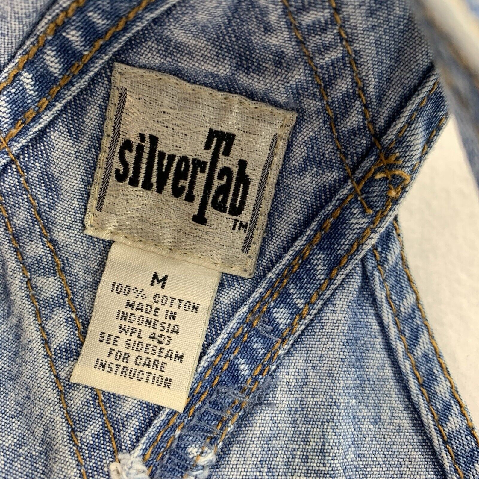 Vintage 1990s Levi's Silver Tab Denim Bibs Jeans Overalls Medium Womens Denim M image 5